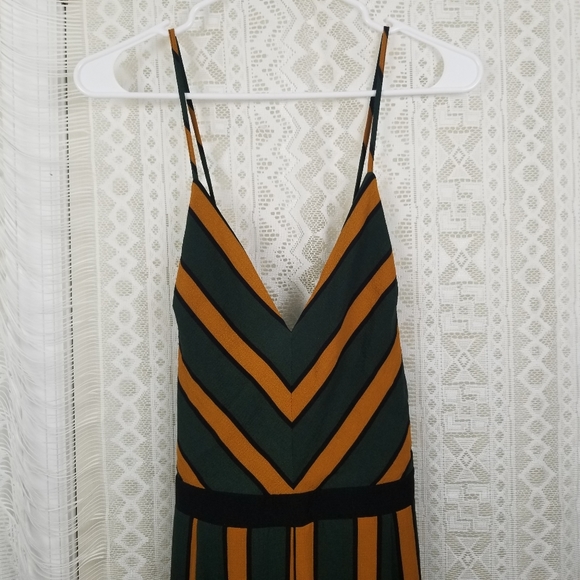 Striped Green and Orange Jumpsuit - Picture 2 of 7